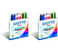 Giotto cera 281200 - Estuche 12 ceras redondas de colores (Paquete de 2)