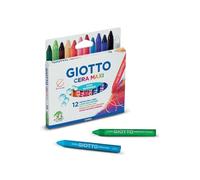 GIOTTO Cera Maxi, Ceras Maxi Súper Lavables, Diámetro 11.5mm, Colores Surtidos, 12 uds.