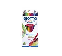Giotto Colors Aquarell 3.0 Lápices de Colores Acuarelables, Estuche 12 Uds.