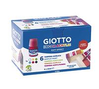 GIOTTO Decor Acrylic, Témpera Acrílica, 150ml, Colores Surtidos, 6 unidades