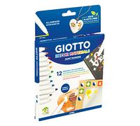 GIOTTO Decor Materials, Rotuladores Multisuperficie , Punta Media, Punta 4 mm., Estuche sin plástico, Colores Surtidos, 12 uds.