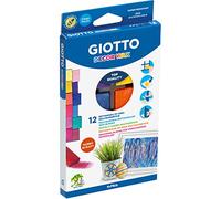 GIOTTO Decor Wax, Ceras Rectangulares Multisuperficie, Forma Rectangular, 4x2cm, Colores Surtidos, 12 unidades