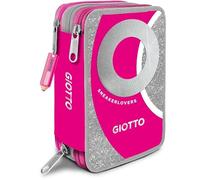 Giotto Estuche Sneakerlovers, 3 cremalleras, rosa y plata, estilo deportivo
