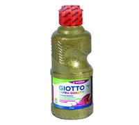 GIOTTO Extra Quality Glitter, Témpera lista para el uso, Botella Bio PET, 250ml, Oro