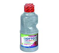 GIOTTO Extra Quality Glitter, Témpera lista para el uso, Botella Bio PET, 250ml, Plata
