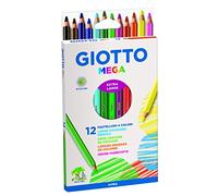 GIOTTO Mega, Lápices de colores gruesos, Forma Hexagonal, Mina 5.5mm, Colores Surtidos, 12 uds.