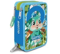 Giotto Petlovers - Estuche escolar con 3 cremalleras, diseño de conejo con rotuladores, lápices y accesorios completos