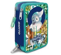Giotto Petlovers - Estuche escolar con 3 cremalleras, diseño de perro con rotuladores, lápices y accesorios