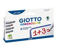Giotto Robercolor, Set de 4 marcadores Gigantes de Punta Gruesa, ideal para uso escolar, carteles y creativo, Caja, Colores surtidos: azul, rojo, negro, verde, 4 unidades