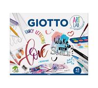 GIOTTO, Set Creativo Fancy Lettering con Papel, Acuarelas, Rotuladores Punta Pincel y accesorios, 45 piezas