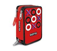 Giotto Supermina - Estuche con 3 Cremalleras de Tres Colores Rojo