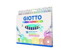 Giotto Turbo Advanced, Rotuladores Súper Lavables, Punta Fina, 2.8mm, Colores Surtidos, 18 unidades