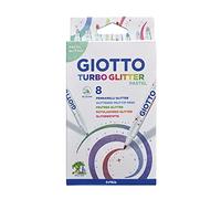 Giotto Turbo Glitter Pastel Rotuladores, Estuche 8 Uds