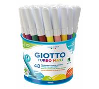 GIOTTO Turbo Maxi, Rotuladores Lavables, Punta Maxi 5mm, Bote de Bio Plástico, 4