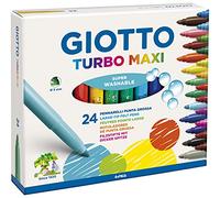 GIOTTO Turbo Maxi, Rotuladores Súper Lavables, Punta Maxi, Punta 5mm, Colores Surtidos, 24 uds.