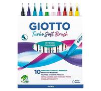GIOTTO Turbo Soft Brush, Rotuladores con Punta de Pincel, Colores Surtidos, 10 uds.