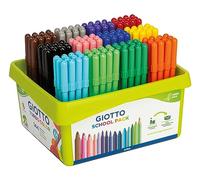 GIOTTO Turbocolor, Rotuladores, Punta Fina, Punta 2.8mm, Schoolpack de Bio Plástico , 12x12 Colores Surtidos, 144 uds.