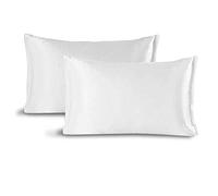 Giovanni Dolcinotti | Juego de 2 Fundas de Almohada de Fibra de Madera Antiarrugas, protección del Cabello, Color Blanco óptico, 50 x 80 cm