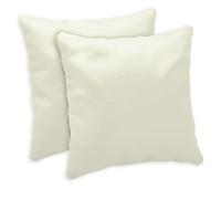 Giovanni Dolcinotti | Juego de 2 Fundas de Cojines para sofá de 40 x 40 cm - Fundas de cojín Decorativas - 100% algodón - Fundas con Cremallera Oculta - Color Crema - Modelo Atlanta