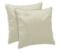 Giovanni Dolcinotti | Juego de 2 Fundas de Cojines para sofá de 40 x 40 cm - Fundas de cojín Decorativas - 100% algodón Efecto Seda - Fundas con Cremallera Oculta - Color Crema - Modelo Atlanta