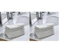 Giovanni Dolcinotti - Juego de 6 Toallas de Cara de 100% algodón - 30 x 30 cm - Extra absorbentes y de Secado rápido - para baño, SPA y Gimnasio - Color Blanco - Modelo Orlando (Paquete de 2)