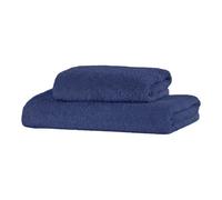 Giovanni Dolcinotti MADE IN ITALY Juego de 2 Toallas de baño de Rizo de algodón de 450 g/m², 110 x 60 cm + 60 x 40 cm, Suave al Tacto, Fabricadas en Italia, Color Azul Marino Liso