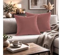 Giovanni Dolcinotti Made IN Italy Monroe - Juego de 2 Fundas de cojín para sofá, 50 x 50 cm, Terciopelo, Color Rosa Claro, Fundas Decorativas para sofá, salón, Dormitorio, con Cremallera