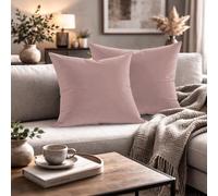 Giovanni Dolcinotti Made IN Italy Monroe - Juego de 2 Fundas de cojín para sofá, 50 x 50 cm, Terciopelo, Color Rosa