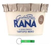 Giovanni Rana Pesto Sugo Fresco Tartufo Nero - Salsa de trufa negra fresca, 150 g, incluye llavero Beni Culinari