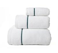 Gipanolar Juego de 3 Toallas de baño Premium 100% algodón Egipcio 600gr/m² Zero Twist (Blanco/Azul)