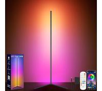 GIPOYENT Corner Floor Lamp, 165 cm with Remote Control And App, 16 Million Colors, Music Modes, Timer Function & Diy Mode, Led Floor Lamp For Bedroom, Playroom, Office, Reading Room