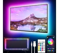 GIPOYENT Retroiluminación LED Music Sync, luz para TV de 45 a 75 pulgadas con Bluetooth - Tira de cambio de color RGB para cine en casa (16,4t)
