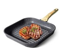 GiPP bandeja de horno antiadherente para la superficie de la estufa, bandeja de horno de 28 centímetros para la cocina interior y barbacoa exterior, bandeja de horno cuadrada, sin PFOA (Gris, 28cm)