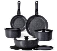 GiPP Juego de Sartenes y Cacerolas con Revestimiento Cerámico Antiadherente - 15 Piezas Juegos de Cacerolas con Asas Desmontables, Sin Sustancias Tóxicas, Aptas Para Inducción, Horno y Lavavajillas