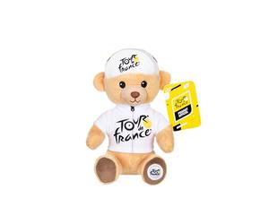 Gipsy- Animal Toys Oso Camiseta y Gorra Mejor Joven Ganador Blanco 15 cm-Peluche Oficial del Tour de Francia. Un Recuerdo Dulce para Llevar a Todas Partes, Color muliticolor (71898)