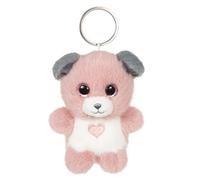 Gipsy Toys - Llavero DE Peluche Perro CUTYDOOS Love Rosa Polvo Y Gris - 8 CM - Regalo San VALENTÍN Y DÍA DE LA Madre - Accesorio DE Moda - Regalo Original - COMPLEMENTO para Bolsos Y Llaves