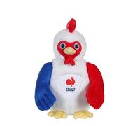 Gipsy Toys - Peluche Gallo sonoro - Federación Francesa de Rugby (FFR) - Peluche Oficial con Licencia - 24 cm Sentado - Azul Blanco Rojo