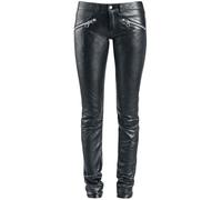 Gipsy ZipaTrouser SNVV Mujer Pantalones de Piel Negro L 100% Cuero Estrechos