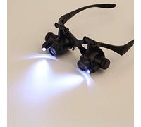 GIQKDZNUO Herramientas Lupa LED Gafas de Aumento con luz de iluminación Doble Ojo 10X 15X 20X 25X Reparación de Relojes de joyería 2018 Envío Directo Lupa digna