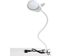 GIQKDZNUO Lámpara de Aumento 3X 10X con Clip para Escritorio, Lupa óptica iluminada para inspección de PCB, odontología estética, Brazo Flexible de Cuello de Cisne 8X15X.
