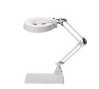 GIQKDZNUO Lámpara de Escritorio con Lupa de sobremesa, 5X/10X/15X/20X, Brazo Ajustable, Plegable, iluminación LED, Color Blanco
