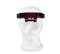 GIQKDZNUO Lupa de Diadema con 2 Luces LED, Circunferencia de Cabeza Ajustable, Lupa de Lectura Manos Libres para Montar en la Cabeza, Lupa para joyero y Reloj.
