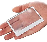 GIQKDZNUO Lupas, 3 aumentos de página de Libro, 8,5 x 5,5 cm, práctica Lupa Plana de PVC, Lente de Vidrio de Aumento/Negra