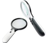 GIQKDZNUO Lupas, Lupas, Lupa de Mano con 3 Luces LED, Lupa Extragrande, Aumento de 10X a 20X: Lupa iluminada para Personas Mayores, Lectura, Baja visión, Pasatiempos y Manualidades.
