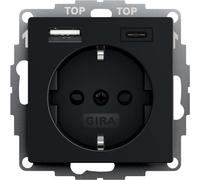 Gira 2459005 - toma de corriente schuko con conector usb, 2 enchufes t