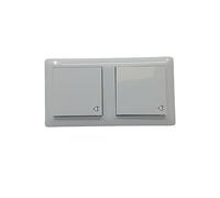 GIRA 415803 - Enchufe de 2 enchufes con marco y tapa abatible IP44