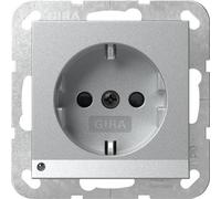 GIRA 417026 - Toma de corriente Schuko (16 A, 250 V, con luz de orientación LED y sistema de obturación 55, aluminio)