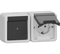 Gira 417730 Combo De Enchufe Horizontal IP44 Gris - 417730