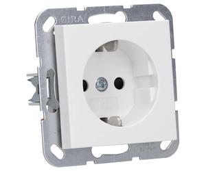 Gira 445327 - Toma de corriente con sistema de protección contra contactos (55), color blanco