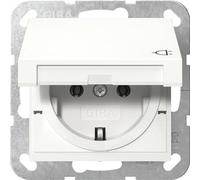 Gira 445427 Schuko - Enchufe con tapa abatible, color blanco